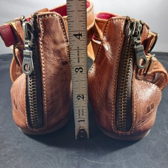 Bed|Stu Gladiator Brown Leather Sandal's Size 7 - Picture 7 of 11